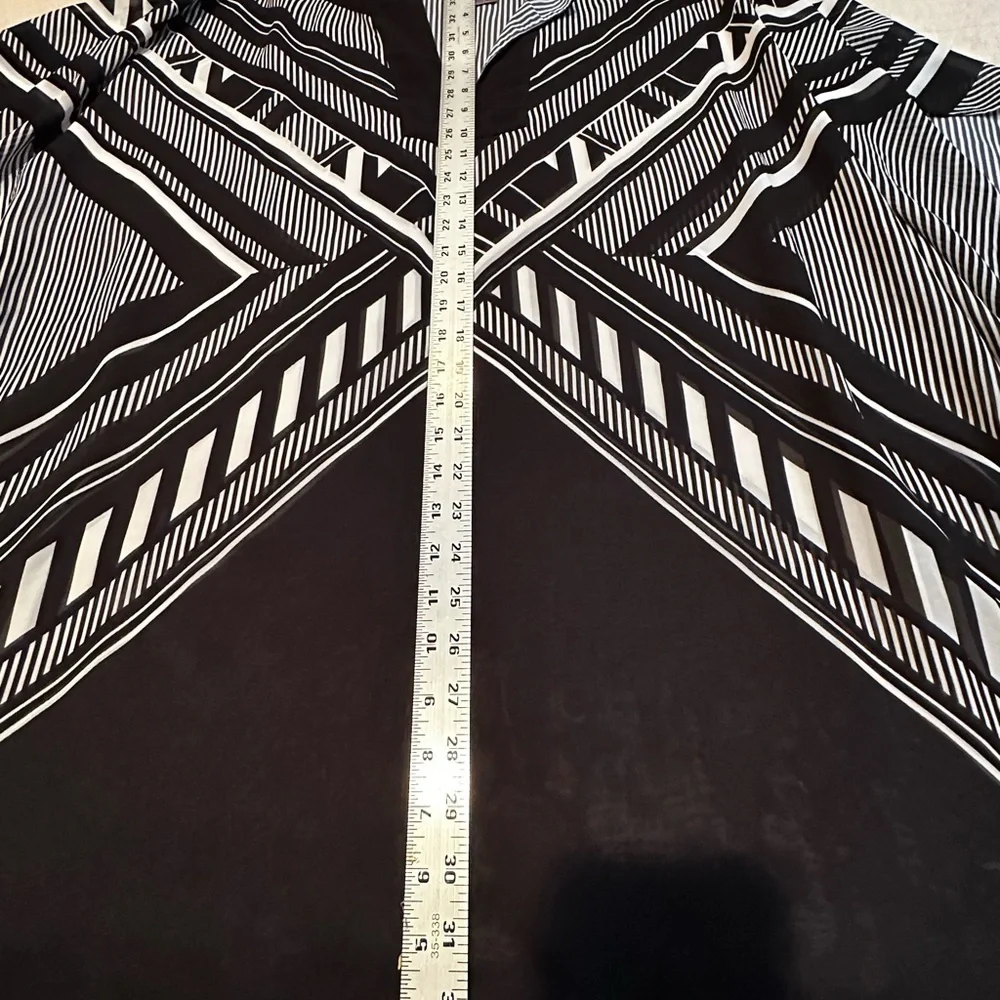 Vince Camuto Black and White Striped Swim Cover-Up